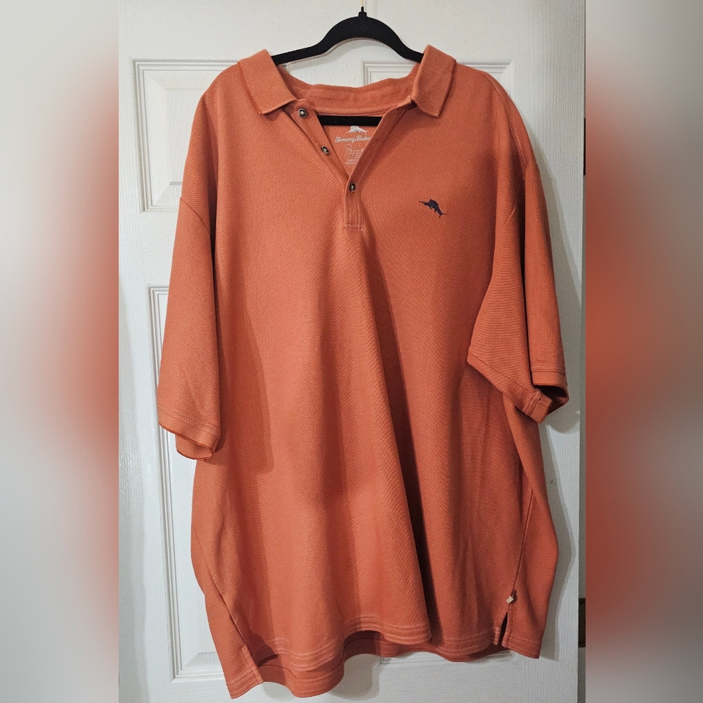 Tommy Bahama Polo Shirt Mens 3XT Coral Red Supima Cotton Marlin Logo…